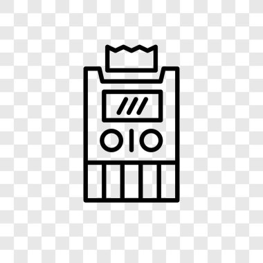 Saydam arka plan üzerinde kart makine logo tasarımı izole kart makine vektör simgesi