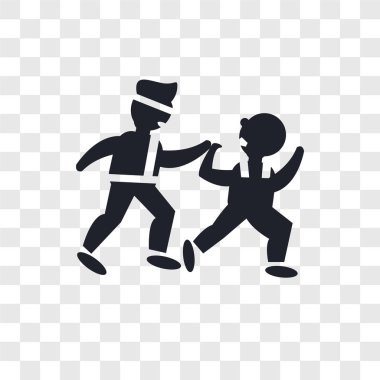 İki erkek Karate pratik vektör simgesi üzerinde saydam ba izole