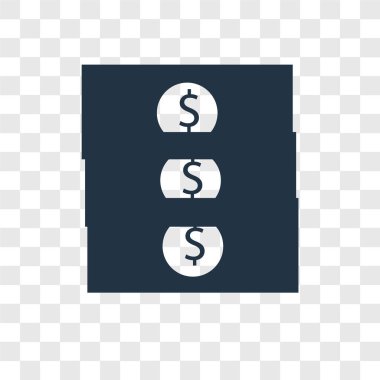 Saydam arka plan üzerinde para logo tasarımı izole para vektör simgesi