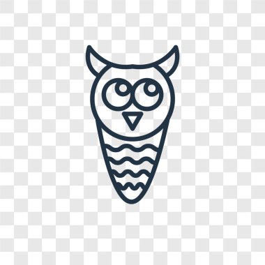 Saydam arka plan üzerinde baykuş logo tasarımı izole baykuş vektör simgesi