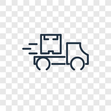 Saydam arka plan üzerinde teslimat logo tasarımı izole teslimat vektör simgesi