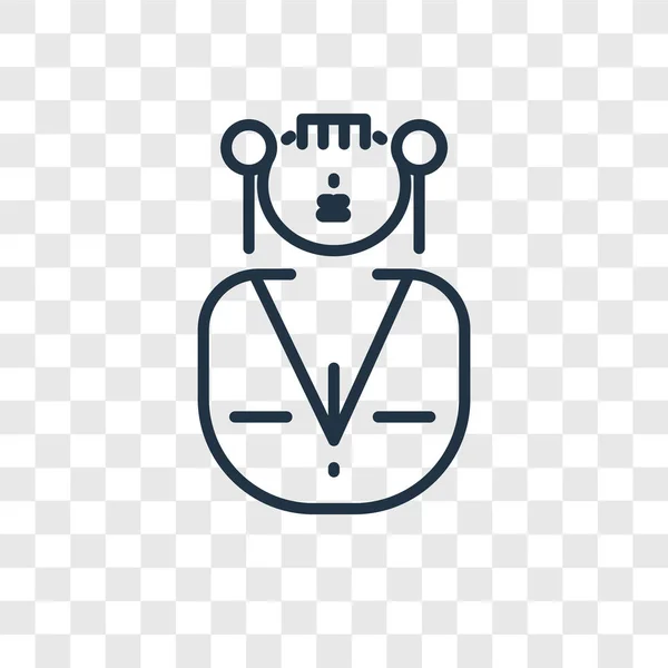 Chica icono vectorial aislado sobre fondo transparente, diseño del logotipo de la muchacha — Vector de stock