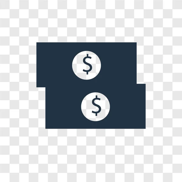 Geld-Vektorsymbol isoliert auf transparentem Hintergrund, Geld-Logo-Design — Stockvektor