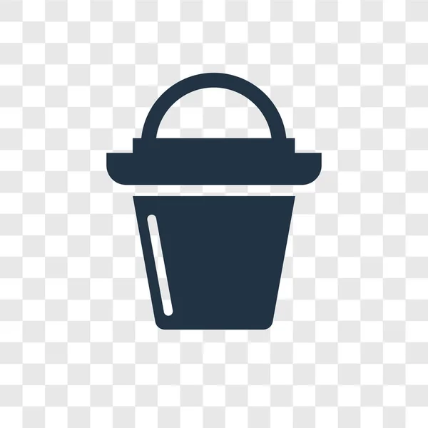 Ícone de vetor de balde vazio isolado em fundo transparente, design de logotipo de balde vazio — Vetor de Stock