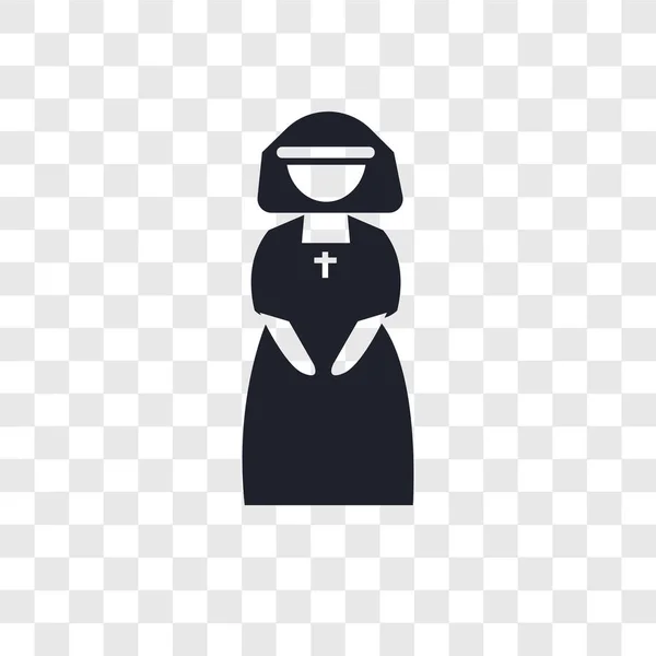 Saydam arka plan üzerinde Rahibe logo des izole Rahibe vektör simgesi — Stok Vektör