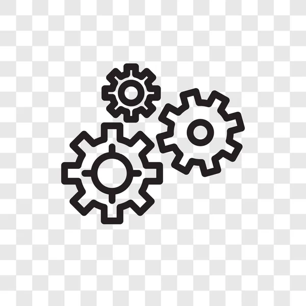 Gears vector icon isolated on transparent background, Gears logo design — Stock Vector