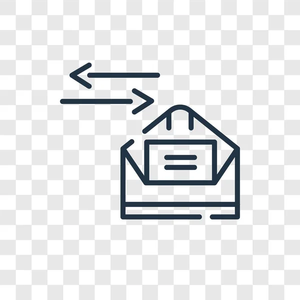 Ícone de vetor de e-mail isolado no fundo transparente, design de logotipo de e-mail — Vetor de Stock