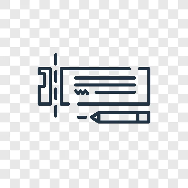 Ícone de vetor Cheque isolado em fundo transparente, design de logotipo Cheque — Vetor de Stock