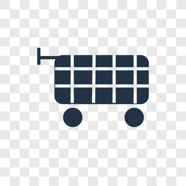 Trolley-Vektorsymbol isoliert auf transparentem Hintergrund, Trolley-Logo-Design — Stockvektor