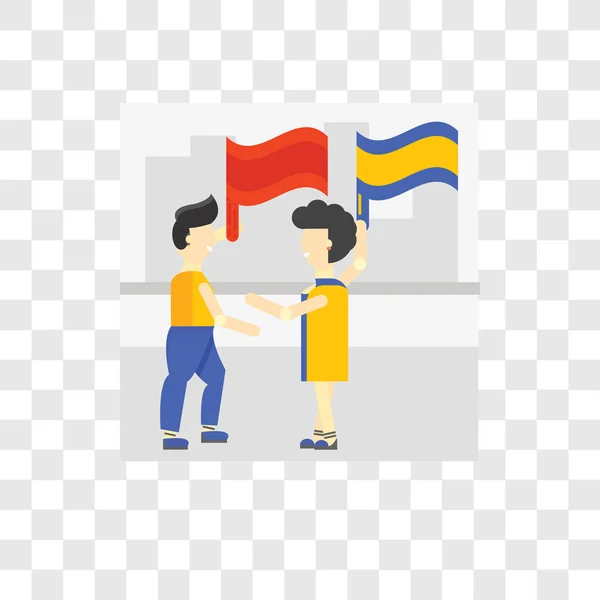 Wapperende vlag vector pictogram geïsoleerd op transparante achtergrond, Wavi — Stockvector