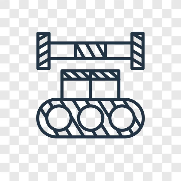 Conveyor vector icon isolated on transparent background, Conveyor logo design — Stock Vector