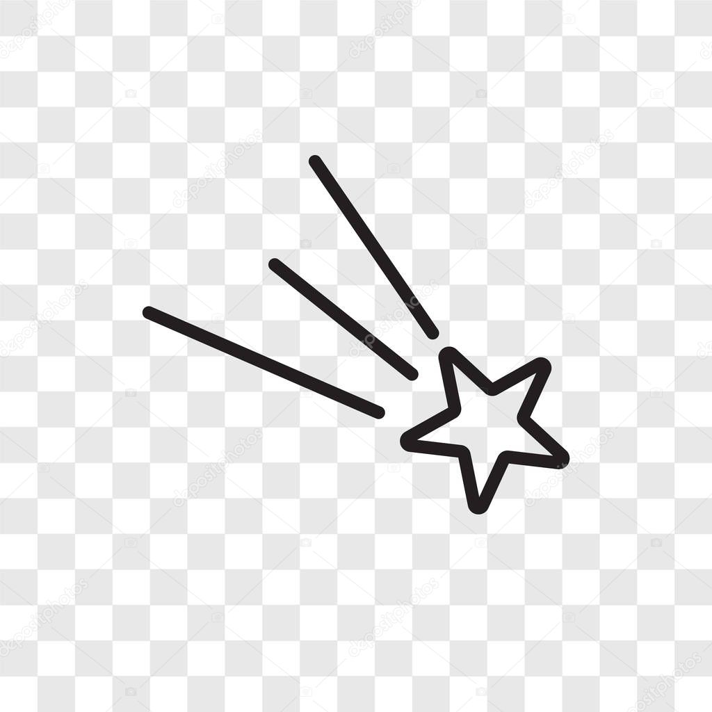 Shooting star vector icon isolated on transparent background, Shooting star logo concept