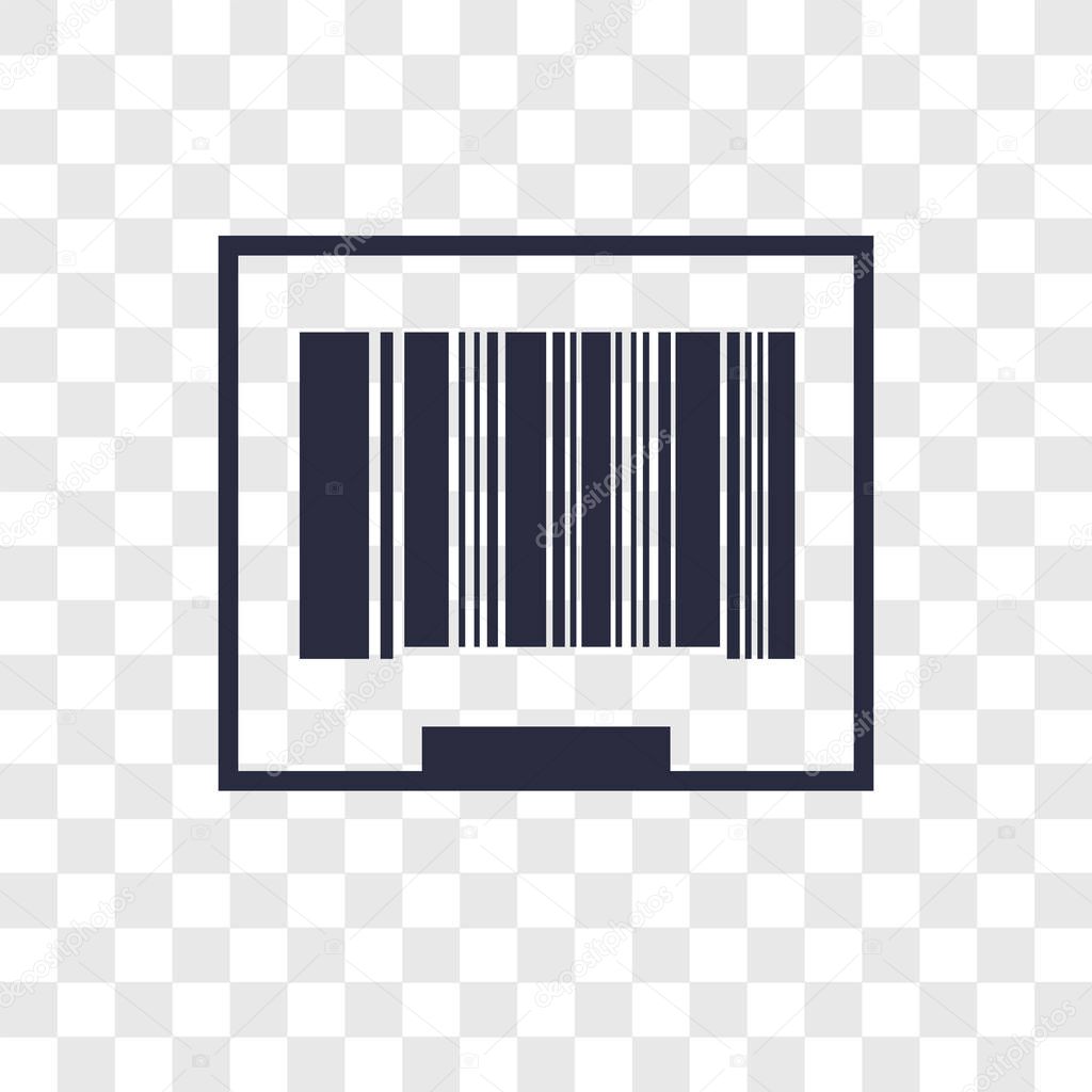 Barcode vector icon isolated on transparent background, Barcode 
