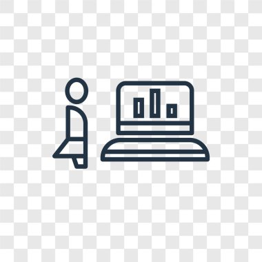 Vektör simgesi üzerinde şeffaf arka plan izole öğrenme Online, Online öğrenme logo tasarım