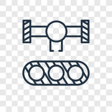 Saydam arka plan üzerinde konveyör logo tasarımı izole konveyör vektör simgesi