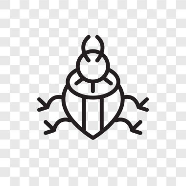 Saydam arka plan üzerinde hamamböceği logo tasarımı izole hamam böceği vektör simgesi