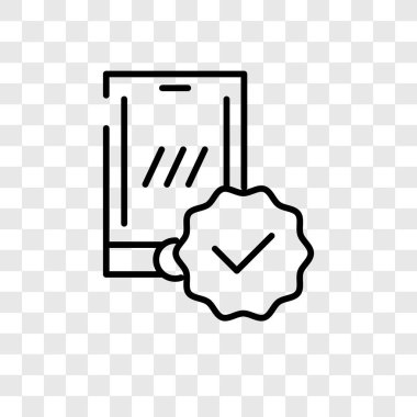 Saydam arka plan üzerinde Smartphone logo tasarımı izole Smartphone vektör simgesi