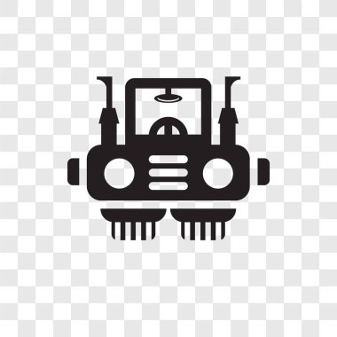 Saydam arka plan üzerinde traktör izole traktör vektör simgesi 