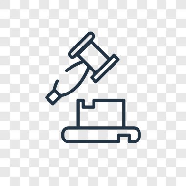 Saydam arka plan üzerinde açık artırma logo tasarımı izole açık artırma vektör simgesi