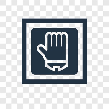 Saydam arka plan üzerinde Stop logo tasarımı izole vektör simge durdurmak