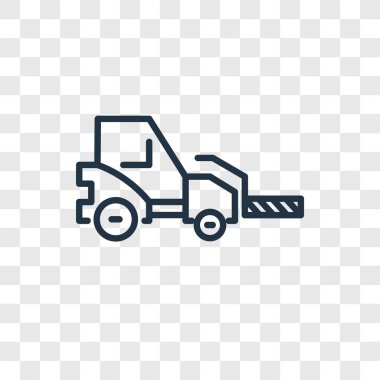 Saydam arka plan üzerinde Forklift logo tasarımı izole forklift vektör simgesi