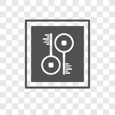 saydam arka plan üzerinde anahtar des izole anahtar vektör simgesi