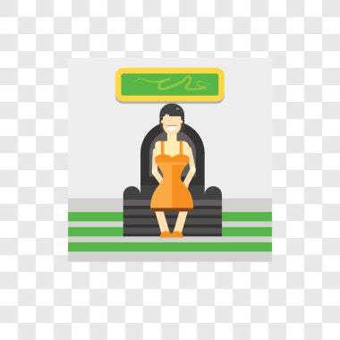 Vektör simgesi üzerinde şeffaf arka plan izole oturmuş, oturma 