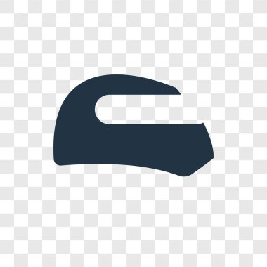 Saydam arka plan üzerinde motosiklet kask logo tasarımı izole motosiklet kask vektör simgesi