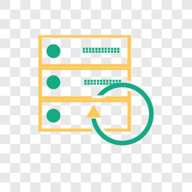 Saydam arka plan üzerinde sunucu lo izole sunucu vektör simgesi