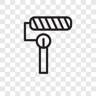 Saydam arka plan üzerinde boya silindiri logo tasarımı izole boya silindiri vektör simgesi