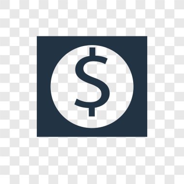 Saydam arka plan üzerinde sikke logo tasarımı izole sikke vektör simgesi