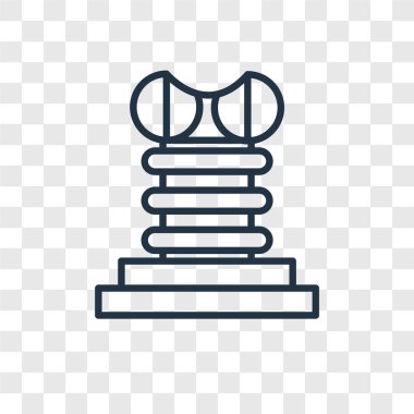 Saydam arka plan üzerinde sütun logo tasarımı izole sütun vektör simgesi