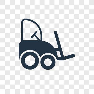 Saydam arka plan üzerinde Forklift logo tasarımı izole forklift vektör simgesi