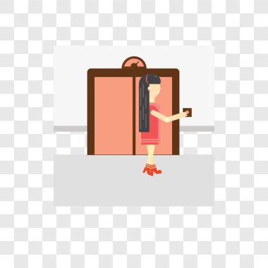 Saydam arka plan üzerinde Elevato izole Asansör vektör simgesi