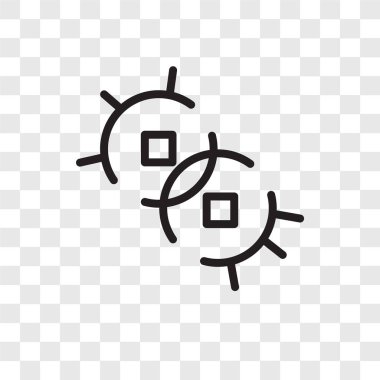 Saydam arka plan üzerinde bakteri logo tasarımı izole bakteri vektör simgesi