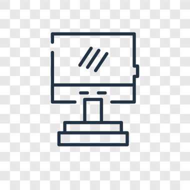 Saydam arka plan üzerinde monitör logo tasarımı izole monitör vektör simgesi