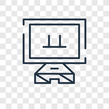 Saydam arka plan üzerinde monitör logo tasarımı izole monitör vektör simgesi