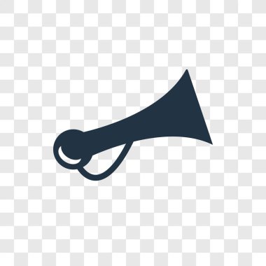 Saydam arka plan üzerinde bisiklet boynuzu logo tasarımı izole Bisiklet boynuz vektör simgesi