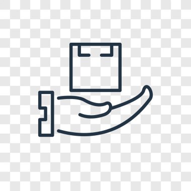 Saydam arka plan üzerinde paketi logo tasarımı izole paket vektör simgesi