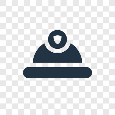 Saydam arka plan üzerinde itfaiyeci şapkası logo tasarımı izole itfaiyeci şapka vektör simgesi