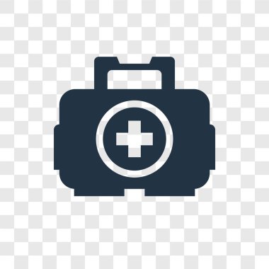 Saydam arka plan üzerinde ilk yardım kiti logo tasarımı izole ilk yardım kiti vektör simgesi