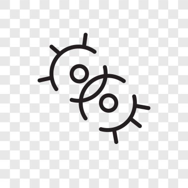 Saydam arka plan üzerinde bakteri logo tasarımı izole bakteri vektör simgesi