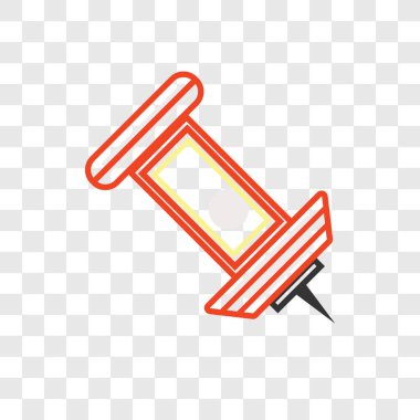 Saydam arka plan üzerinde itme pi izole PIN vektör simgesi itmek