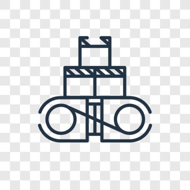 Saydam arka plan üzerinde konveyör logo tasarımı izole konveyör vektör simgesi