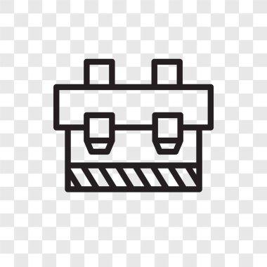 Saydam arka plan üzerinde araç kutusu logo tasarımı izole araç kutusu vektör simgesi