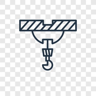 Saydam arka plan üzerinde vinç logo tasarımı izole vinç vektör simgesi