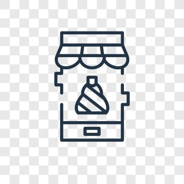 Saydam arka plan üzerinde Online shop logo tasarımı izole online alışveriş vektör simgesi