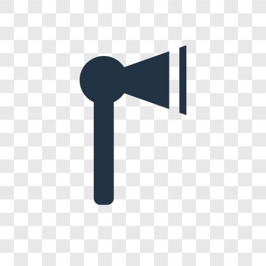 Saydam arka plan üzerinde yangın baltası logo tasarımı izole yangın Axe vektör simgesi