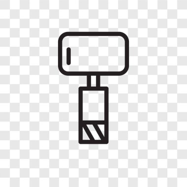 Saydam arka plan üzerinde balyoz logo tasarımı izole balyozla vektör simgesi