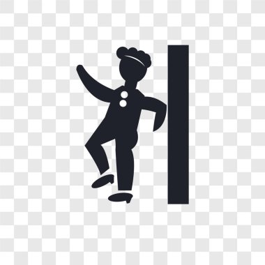 Adam üzerinde şeffaf izole duvar vektör simge karşı yaslanmış